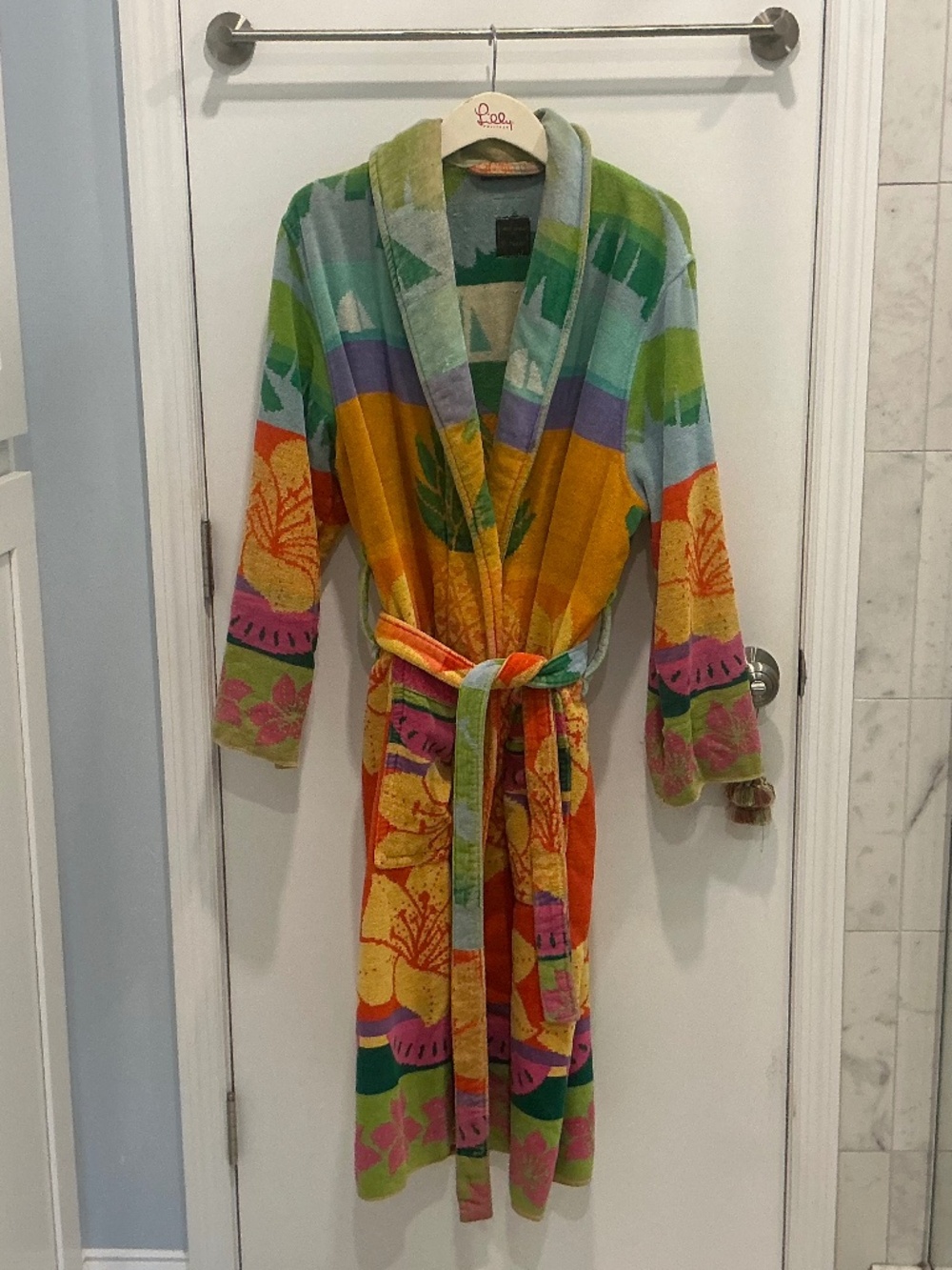 Vintage Cypress Juana Berner Tripical Terry Cotton  Bathrobe Unisex *Defects*